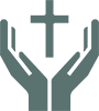 hands with cross icon