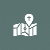 church loctions icon with green background