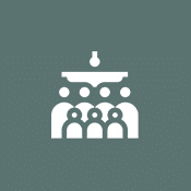 worship icon with green background