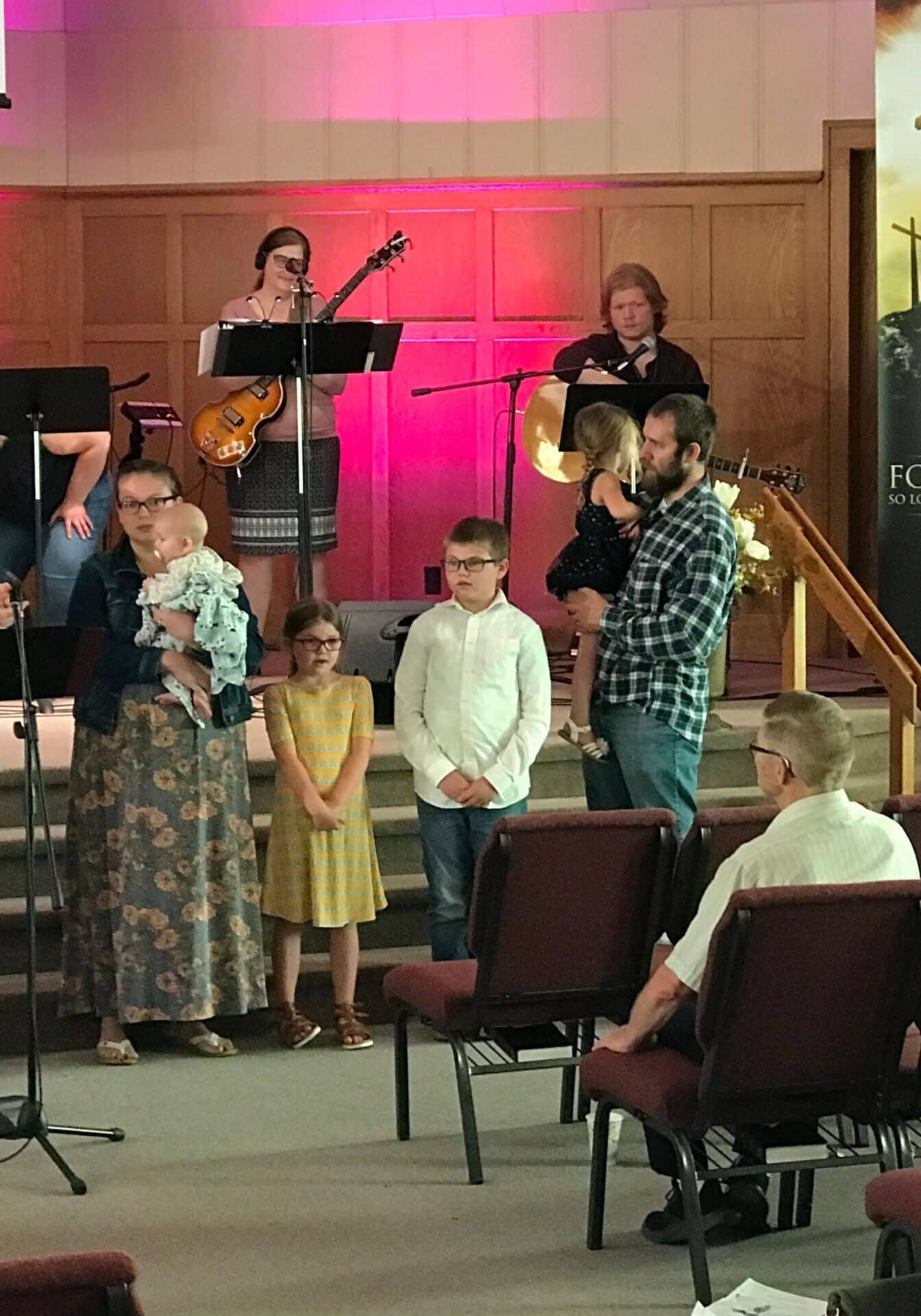 family with worship team